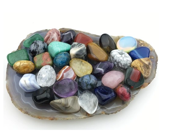 Zestaw Mix Mini Kamienie Naturalne Kolekcja Ametyst, Kwarc, Jaspis, Karneol + Słoiczek 170g