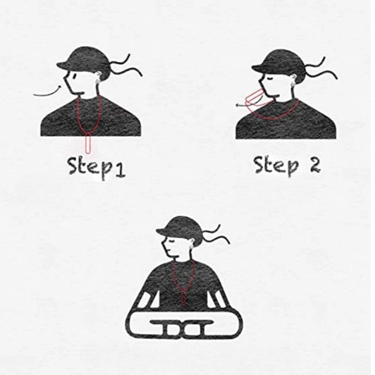 Naszyjnik do rzucania palenia | Gwizdek do oddychania | Dwukolorowy Różowe złoto