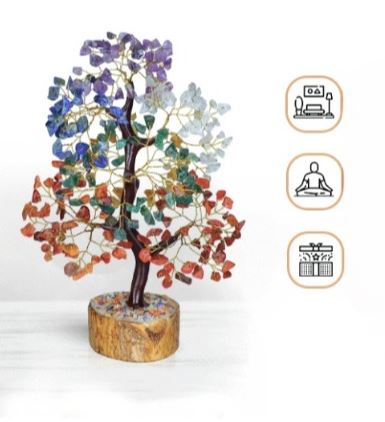 Figurka Drzewo Życia Szczęścia Kamienie Naturalne Kryształ Reiki Medytacja Czakry 20cm