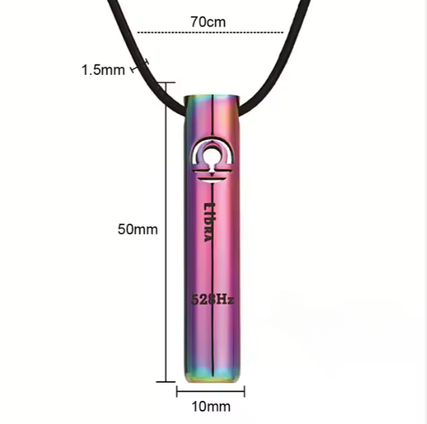 Naszyjnik Oddychający SmokeStress Relief Gwizdek Znaki Zodiaku Wodnik Srebrny/Kolorowy Rzucanie Palenia Ułatwia Medytację Uwalnia Stres