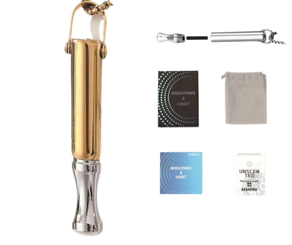 Naszyjnik do rzucania palenia - Klepsydra SET Złoty Zestaw prezentowy 