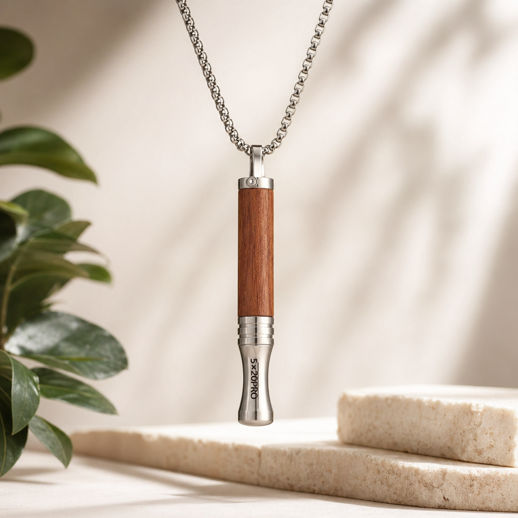 Naszyjnik do rzucania palenia - Wood African Mahogany SET Zestaw prezentowy 8