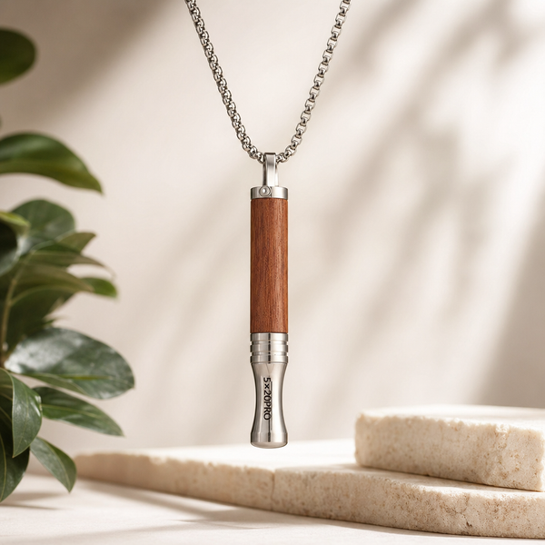 Naszyjnik do rzucania palenia - Wood African Mahogany SET Zestaw prezentowy 8
