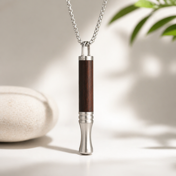 Zestaw Prezentowy Naszyjnik do rzucania palenia | Gwizdek do oddychania | Wood SET 5w1 | Purple Light Rosewood - Czarny