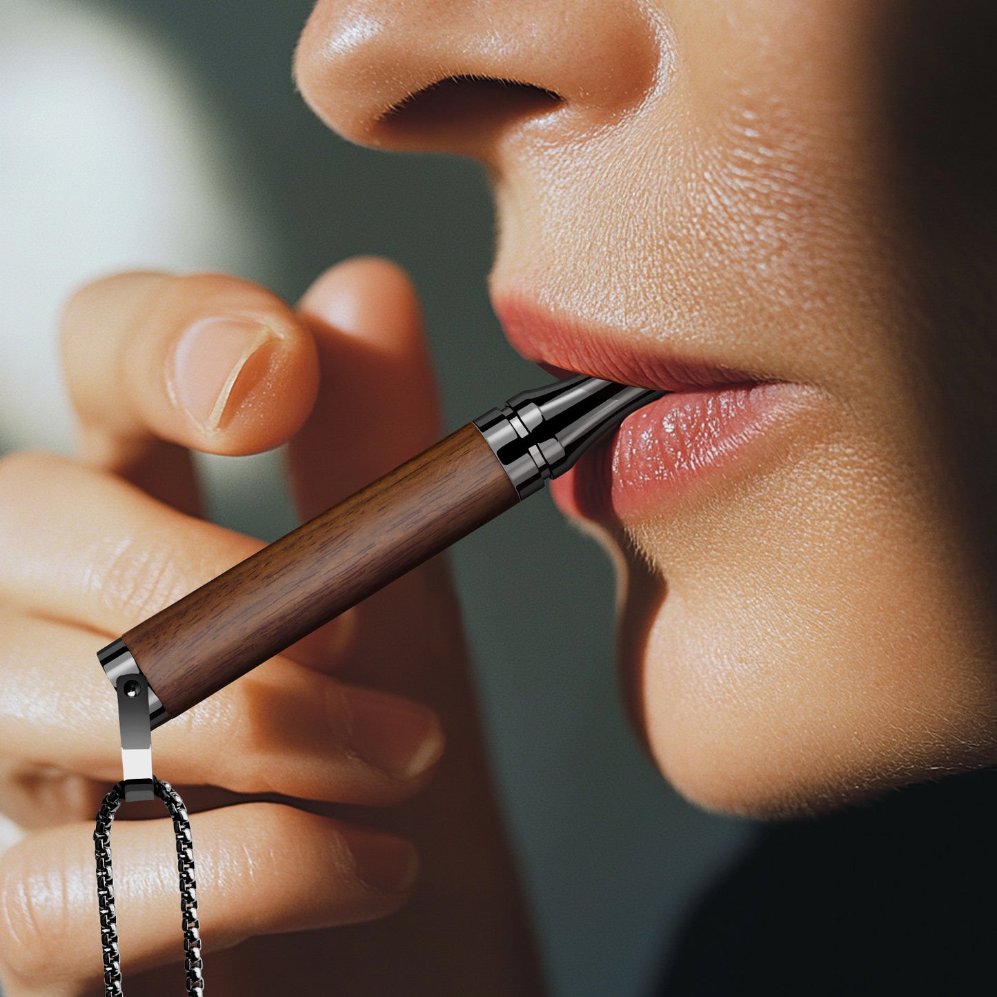 Naszyjnik do rzucania palenia - Wood Set Pokaz produktu jak używać