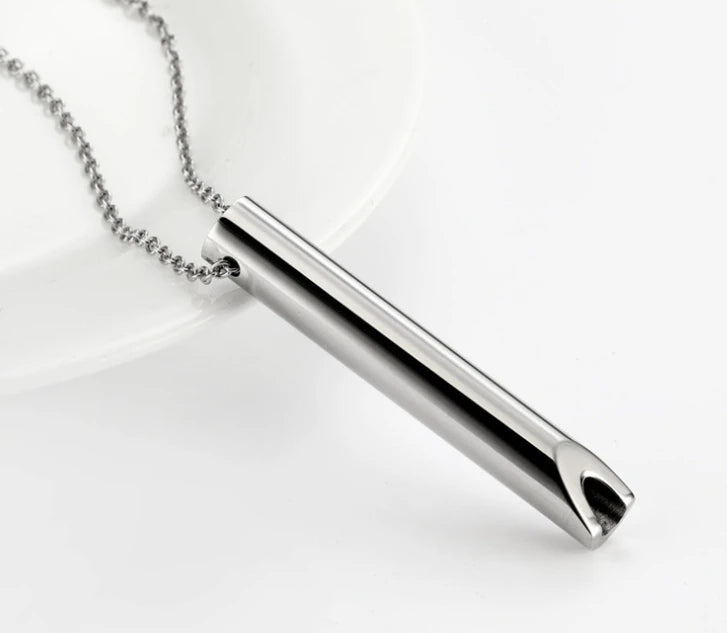 Naszyjnik gwizdek do rzucania palenia - Klasyczny srebrny 3