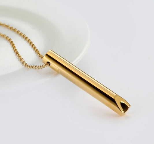 Naszyjnik gwizdek do rzucania palenia - Klasyczny złoty 3