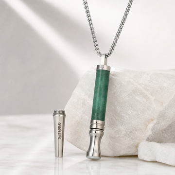 Zestaw Prezentowy Naszyjnik do rzucania palenia | Gwizdek do oddychania | Stone SET Zielony kryształ 5w1
