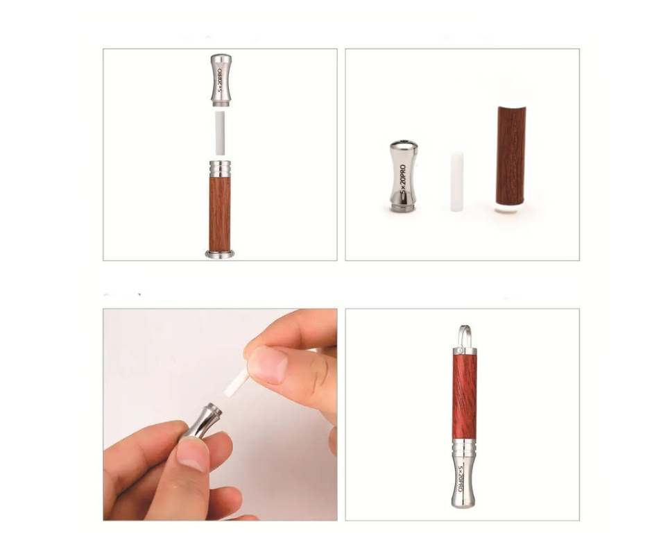 Zestaw Prezentowy Naszyjnik do rzucania palenia | Gwizdek do oddychania | Wood SET 4w1