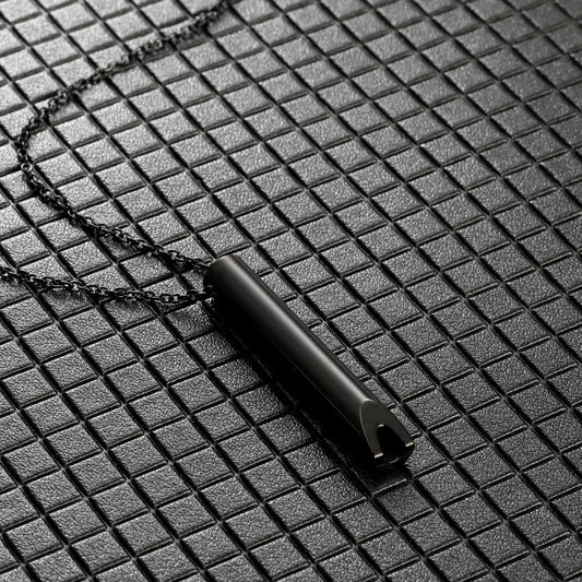 Naszyjnik do rzucania palenia | Gwizdek do oddychania | Klasyczny Czarny