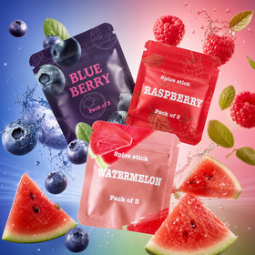 Fruit Mix - Jagoda, Malina i Arbuz - Wkłady Smakowe do Naszyjnika do rzucania palenia | Gwizdek do oddychania | Akcesoria |